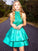 Satin Sleeveless A-Line/Princess Beading Jewel Short/Mini Homecoming Dresses