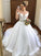 Tulle Gown Court Sash/Ribbon/Belt Off-the-Shoulder Ball Train Sleeveless Wedding Dresses