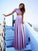 Satin Bateau Sleeves Short A-Line/Princess Lace Floor-Length Two Piece Dresses