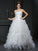 Sweetheart Gown Long Hand-Made Flower Sleeveless Ball Organza Wedding Dresses