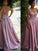 Sheer Neck Sweep/Brush Train Sleeveless Applique A-Line/Princess Ruched Satin Dresses