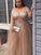 Long Gown Sleeves Sequin Off-the-Shoulder Ball Tulle Floor-Length Dresses