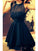 A-Line/Princess Sleeveless Jewel Chiffon Short/Mini Dresses
