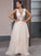 V-neck Sweep/Brush Sleeveless Tulle A-Line/Princess Applique Train Wedding Dresses