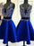 V-neck Short/Mini Sleeveless Beading Satin A-Line/Princess Two Piece Homecoming Dress