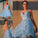 Satin V-neck Sleeveless Lace A-Line/Princess Short/Mini Homecoming Dresses