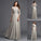 3/4 Sleeves A-Line/Princess Applique Scoop Long Chiffon Dresses