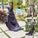 A-Line/Princess Long Lace Satin Asymmetrical Sleeves Bateau Plus Size Dresses