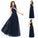 Sleeveless A-line/Princess Applique One-Shoulder Long Chiffon Dresses
