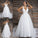 V-neck Sweep/Brush Sleeveless Applique Tulle A-Line/Princess Train Wedding Dresses