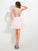 Sleeveless A-Line/Princess Sequin Neck Sheer Short Chiffon Cocktail Dresses