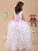 A-line/Princess Sleeveless Scoop Bowknot Long Organza Flower Girl Dresses