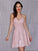 Ruched Sleeveless V-neck A-Line/Princess Short/Mini Homecoming Dresses