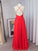 A-Line/Princess Floor-Length V-neck Sleeveless Ruffles Chiffon Dresses