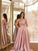 Ruched One-Shoulder Sleeveless Satin A-Line/Princess Sweep/Brush Train Dresses