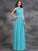 Sleeveless Jewel A-line/Princess Long Ruched Chiffon Bridesmaid Dresses
