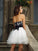 Sleeveless A-Line/Princess Applique Sweetheart Short Tulle Cocktail Dresses