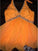 Organza Sleeveless A-Line/Princess Halter Beading Short/Mini Plus Size Dresses