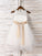 Sleeveless Tea-Length A-Line/Princess Sash/Ribbon/Belt Scoop Tulle Flower Girl Dresses