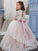 Sleeves Gown Long Floor-Length Jewel Lace Tulle Ball Flower Girl Dresses