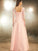 Floor-Length 1/2 A-Line/Princess Sleeves Bateau Applique Tulle Dresses