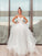 Sleeveless A-Line/Princess Tulle V-neck Ruched Floor-Length Wedding Dresses