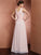 Pleats Sleeveless A-Line/Princess V-neck Long Chiffon Dresses