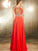 A-line/Princess Scoop Sleeveless Beading Floor-length Chiffon Dresses