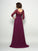 V-neck Mother Long Chiffon Sleeves A-Line/Princess 3/4 of Beading the Bride Dresses