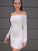 Sheath/Column Lace Off-the-Shoulder Sleeves Long Short/Mini Homecoming Dresses