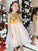 A-Line/Princess Sequin Sleeveless Organza Tea-Length Scoop Flower Girl Dresses
