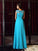 Sleeveless Applique A-Line/Princess Scoop Long Chiffon Dresses