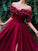 Sweep/Brush Train Sleeves Off-the-Shoulder A-Line/Princess 1/2 Ruffles Tulle Dresses