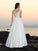 A-Line/Princess Taffeta Long V-neck Sleeveless Beading Beach Wedding Dresses