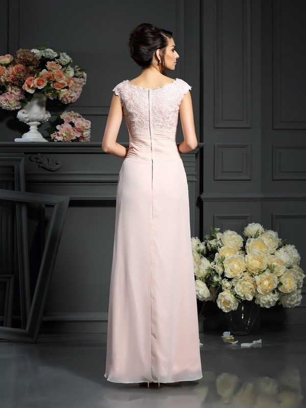 Sleeveless A-Line/Princess Chiffon Long Scoop of Lace Mother the Bride Dresses