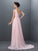 A-Line/Princess Sleeveless Straps Beading Long Chiffon Dresses