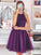 Tulle Halter Sleeveless A-Line/Princess Beading Short/Mini Homecoming Dresses