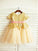 Sequin Tulle Short A-line/Princess Scoop Sleeves Tea-Length Flower Girl Dresses