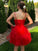 Ruffles Tulle Sleeveless A-Line/Princess Spaghetti Straps Short/Mini Homecoming Dresses