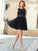 A-Line/Princess Sleeveless Jewel Lace Net Short/Mini Dresses