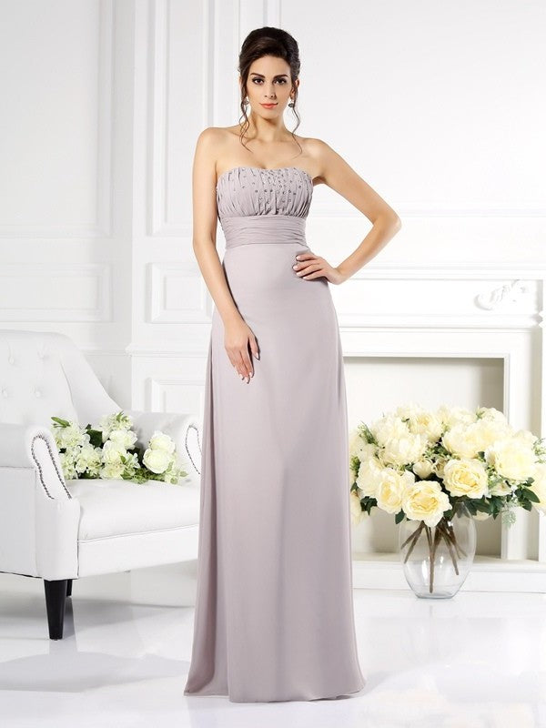 Mother Long Strapless of Beading A-Line/Princess Chiffon Sleeveless the Bride Dresses