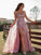 V-neck A-Line/Princess Ruffles Lace Sleeveless Floor-Length Dresses