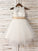 Sleeveless Tea-Length A-Line/Princess Sash/Ribbon/Belt Scoop Tulle Flower Girl Dresses