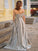 A-Line/Princess Ruched Satin Strapless Sleeveless Sweep/Brush Train Dresses