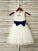 Scoop A-Line/Princess Bowknot Tulle Tea-Length Sleeveless Flower Girl Dresses