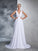Sleeveless V-neck A-Line/Princess Long Beading Chiffon Wedding Dresses