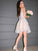 Sleeveless V-neck Applique A-Line/Princess Tulle Short/Mini Homecoming Dresses