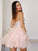 Organza Spaghetti Straps Sleeveless A-Line/Princess Beading Short/Mini Homecoming Dresses