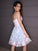 Applique Lace Sleeveless A-Line/Princess V-neck Short/Mini Homecoming Dresses