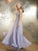 Sleeveless Floor-Length A-Line/Princess Scoop Applique Chiffon Dresses